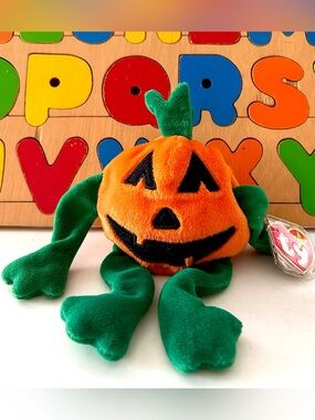 NWT Pumkin the Jack O’ Lantern Ty Beanie Baby Halloween 1998